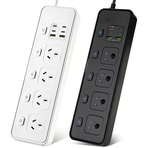 sea shipping US EU AU UK plug power strip with 4 AC sockets USB Type-C port independent switch controlled power socket 1.8 m cable surge protector
