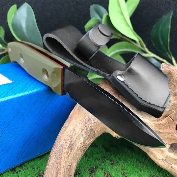 Tactical with OD Green G Handle Drop Point Blade Plain Edge Combat Survival Hunting EDC Pocket Knife