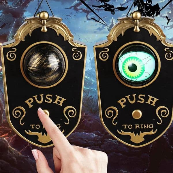 Halloween Decoration One-eyed Doorbell Horror Props Ghosts Day Glowing Home Hanging Electric Luminous Sounding Eyeball Doorbell 250325