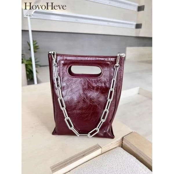 Women's Bags Designer Chain Cowhide Office Ladies Party Handbag Genuine Leather Women Casual Crossbody Bag Totes Strap Shoulder Bags