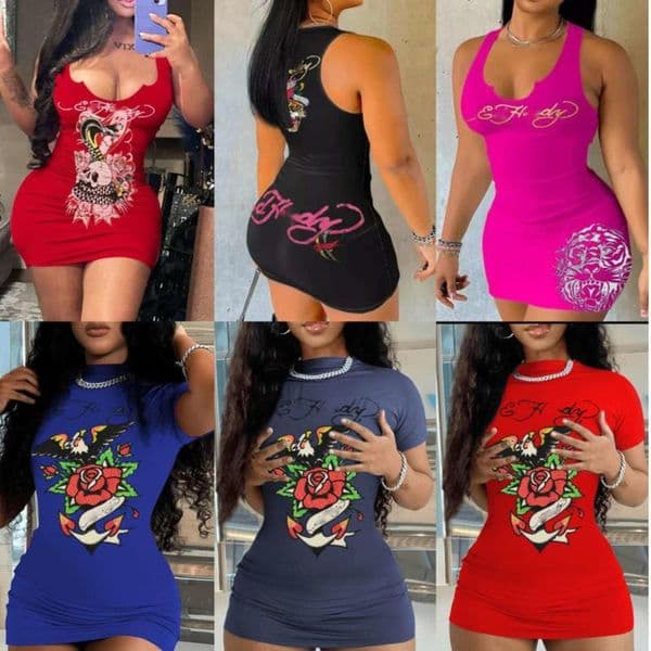 Plus Size Xs 3xl Summer Designer Mini Dresses For Womens Slim Vest Dress Fashion Pattern Printed Sleeveless Tank Dress