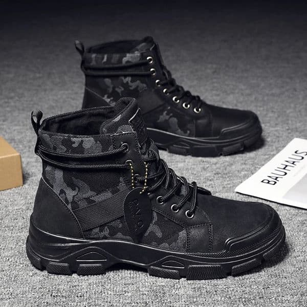 Camouflage mens boots fashionable casual work clothes shoes mid top boots retro hiking boots desert climbing boots motorcycle off-road boots 250326BJ