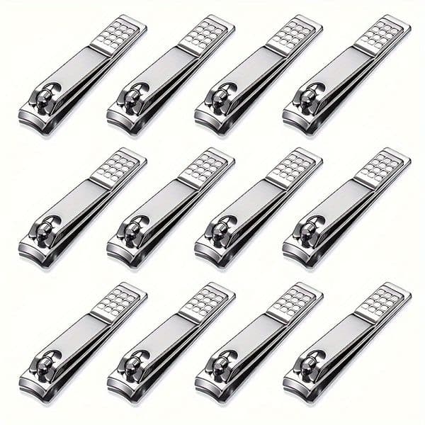 12Pcs Stainless Steel Nail Clipper Set for Women and Men - Fingernail and Toenail Cutter