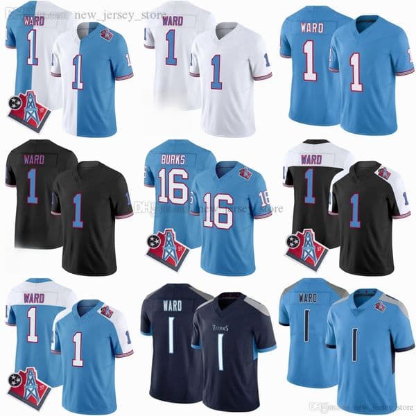 FreeShipping 2025 Football Draft NO. 1 Cameron Ward Jersey Stitched 16 Treylon Burks Jerseys Throwback Light Blue Navy White Breathable Sport Short Shirt