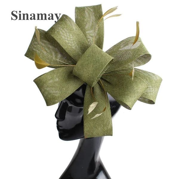 Imitation Sinamay Wedding Mesh Fascinator For Ladies Headwear Party Women Bridal Hair Accessories Bow Hair Clip Fancy Feather 250420