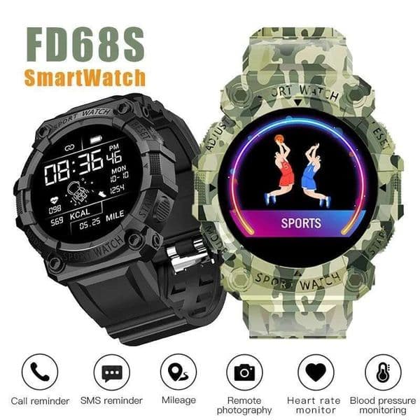 FD68S Watch Round Color Screen Heart Rate Bluetooth Connection Pedometer Music Weather Outdoor Smart Sports Bracelet
