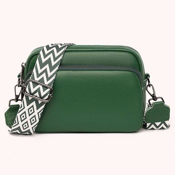 Genuine Leather Crossbody Fashion Mobile Phone Bag Portable Elegant Solid Color Adjustable Strap Simple For Weekend Vacation