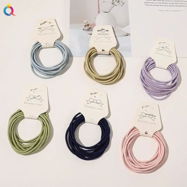 10 pieces of Korean hair gel colored girls elastic headband rubber band Scrunchies headband ponytail childrens hair gel 250430