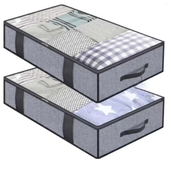 2PCS Home Bedding Storage Box Foldable Non woven Clothing Quilt Toy Blanket Storage Box Storage Bag 250430