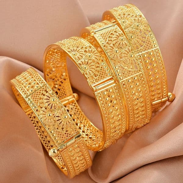 Ethiopian Womens Gold Bracelet African Jewelry Habesha Middle Eastern Girls Wedding Bracelet Gift 250425