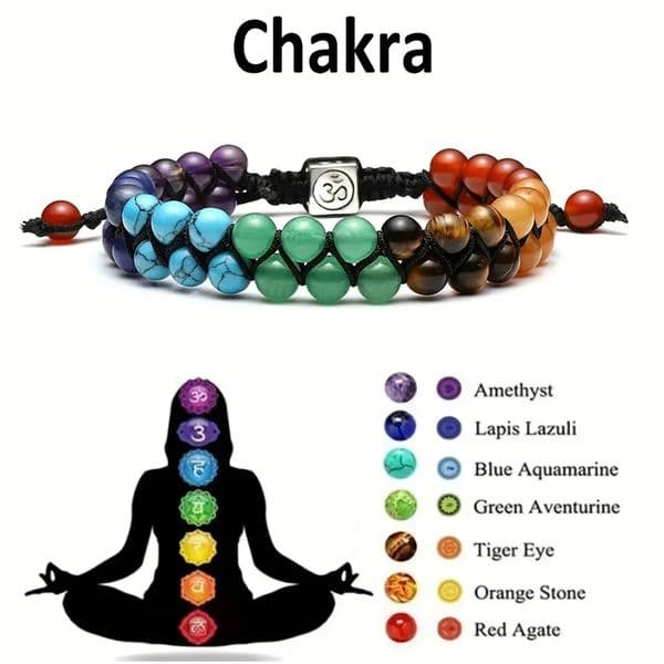 7 Chakra Treatment Crystal Men Bracelet Yoga Stone Adjustable Beads Bracelet Meditation Relaxation Anxiety Womens Bracelet 250430