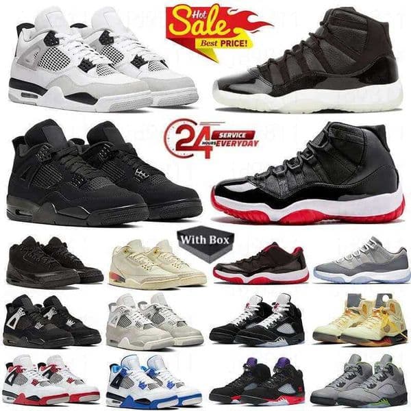 With 4s 5s 11s 3s Basketball Shoes 4 Designer Black metallic White Cement Reima gined Nigel Sylvest Blue Flu Game Union Outdoor Men Sports Sneakers size 36-50