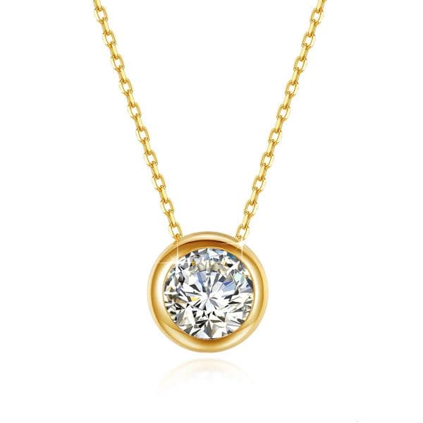 100% Real 18k Gold Necklace With Moisanite 0.5ct D Color VVS1 Certificated Dubai AU750 Jewelry For Women Wedding Gift Wholesale 250420