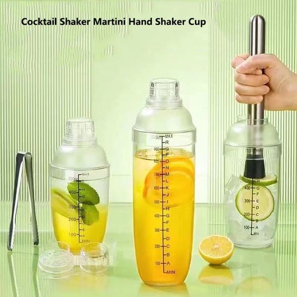Lemon Tea Cocktail Shaker Martini Hand Shaker Cup with Scales 350ml/500ml/700ml/1000ml Milk Tea Wine Drink Shaker Mixer Bar Tool