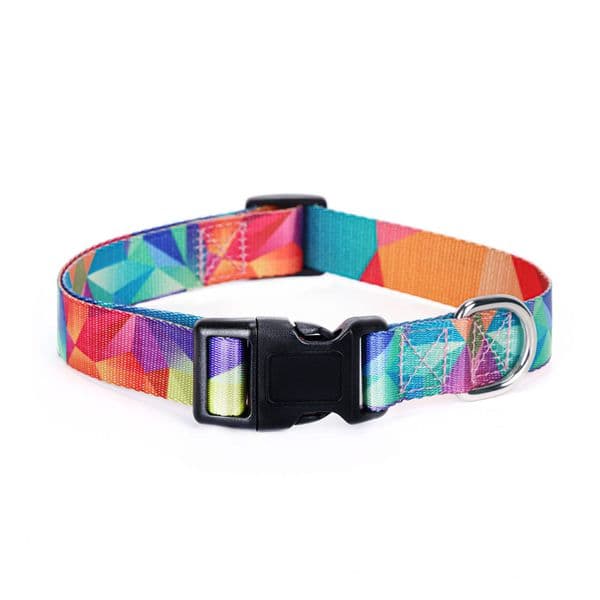 Custom Logo Polyester Adjustable Geometric Patterns Bohemia Tribal Durable Soft Pet Dog Collar
