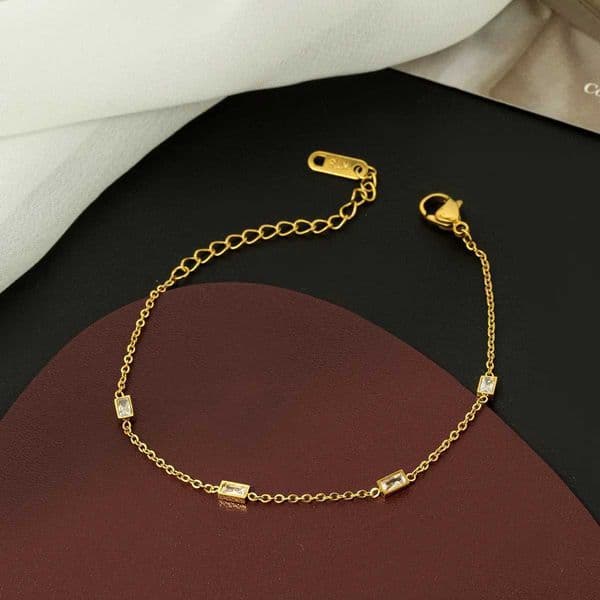 316L Stainless SteelNew Fashion Upsc Jewelry zircon Geetry square Charms bracelet Pendants For Wen jewelry X250504