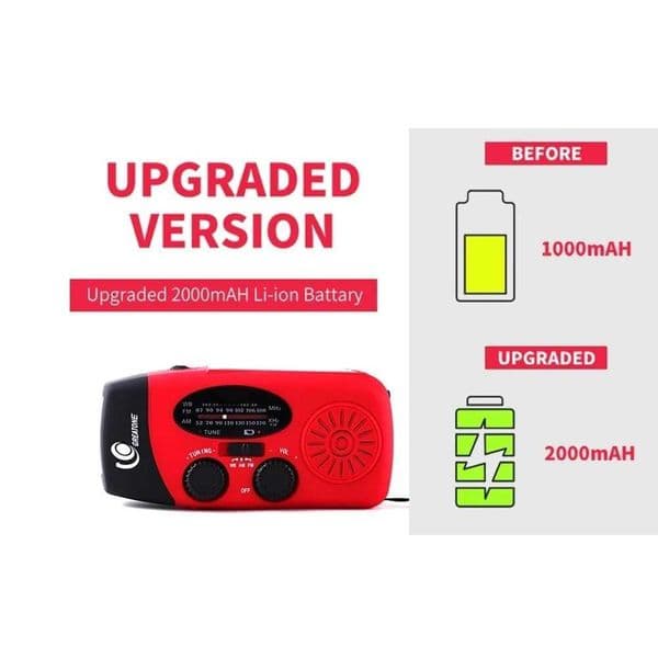 2025 Multifunctional Solar Hand Crank Radio FM AM WB NOAA Weather Radio 2000mAh USB Charging Emergency LED Flashlight Power Ban X2505051