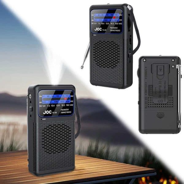 Portable AM FM SW radio with headphone jack for outdoor camping and emergency gifts for the elderly X250505