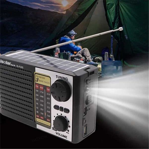 VIKEFON Wireless Bluetooth Speaker LED Flash FM AM SW Wireless Solar Charging Emergency Wireless Full Band High Sensitivity X2505057