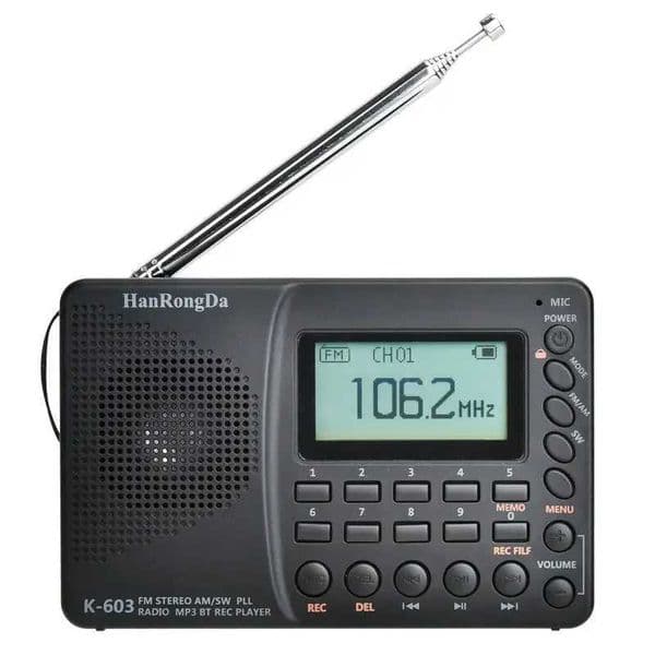 Portable digital radio LCD display FM AM SW radio with Bluetooth speaker power-off memory function Fashion radio K603 X250505