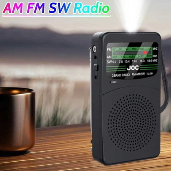 Portable AM/FM/SW Radio with LED Flashlight with Earphone Jack for Outdoor Camping Emergency Gifts for Seniors Elderly X250505