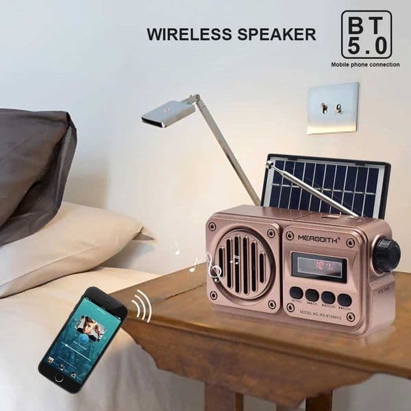 MD-499 Wireless Bluetooth Speaker MP3 Player FM Radio Solar Charging Emergency Radio Full Band High Sensitivity X2505051