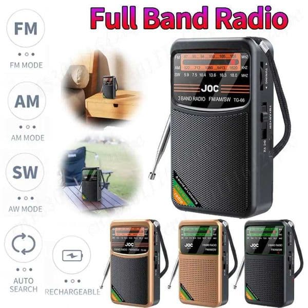 Rechargeable Emergency Pocket Radio FM AM SW Radio Mini Full Band Radio Best Reception Pointer Pocket Radio Built-in Speaker X2505051