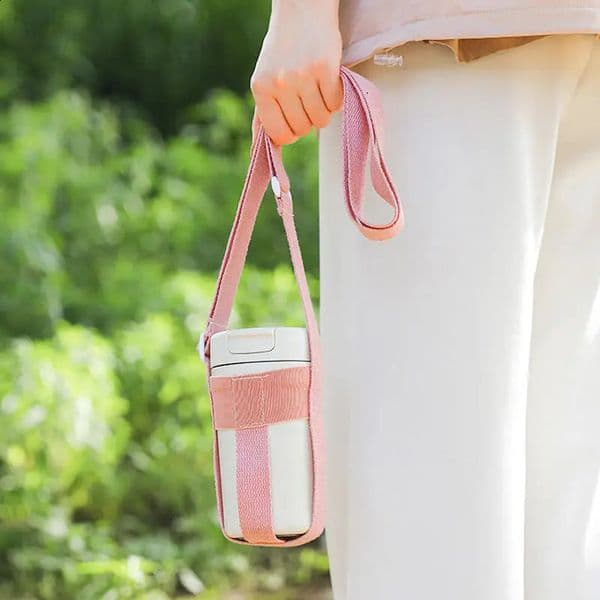 Outdoor Portable Beverage Bottle Strap Water Bottle Handle With Adjustable Strap Water Bottle Bag Canning Cup Protector 250429