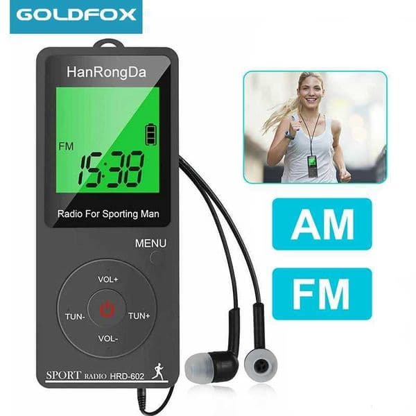 Pocket Radio AM FM Mini Radio LED Display with Pedometer Headphones Digital Tuning Portable Sports Radio for Running Walking X250505