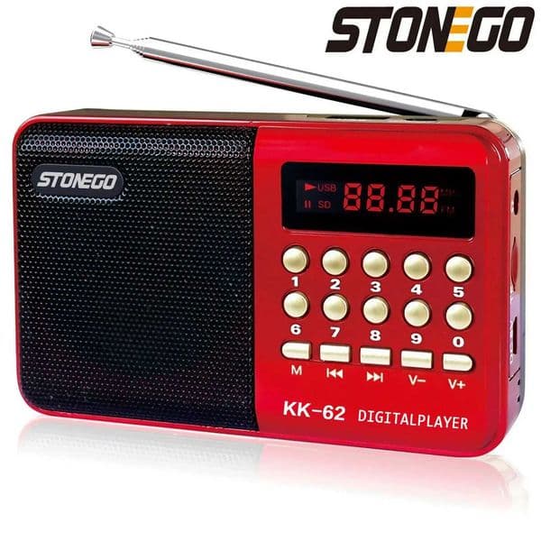 STONEGO Mini Portable Radio Handheld Rechargeable Digital FM USB TF MP3 Player Stonego Speaker Equipment Supplies X250505