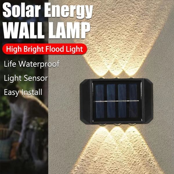 Outdoor solar LED wall light waterproof emitting up and down used for garden balcony courtyard decoration lights 250506BJ