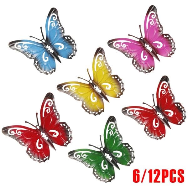 612 pieces of metal butterfly wall art pendant sculpture decoration garden courtyard shed indoor and outdoor fence 250506BJ