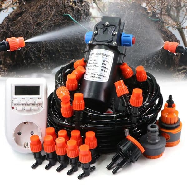 305M 60W autoignition pump with timer fog cooling system adjustable 025LH atomizing spray garden irrigation water 250506BJ