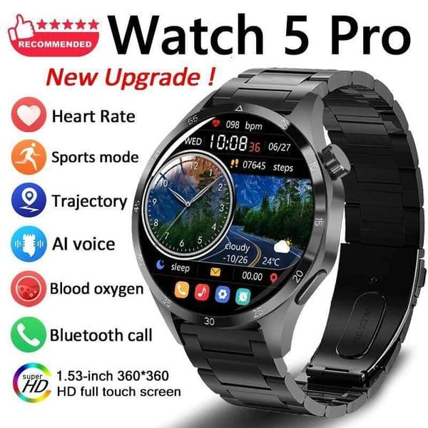2025New GT5 Pro GPS Smart Watch Men 360*360 AMOLED Screen Heart rate BT call IP68 Waterproof Sport Smartwatch For Huawei