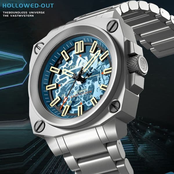 FeelNever Brand Luxury Diver Watch Men Fashion Business Men's Mechanical Wristwatch 100M Waterproof Automatic Watches For Men