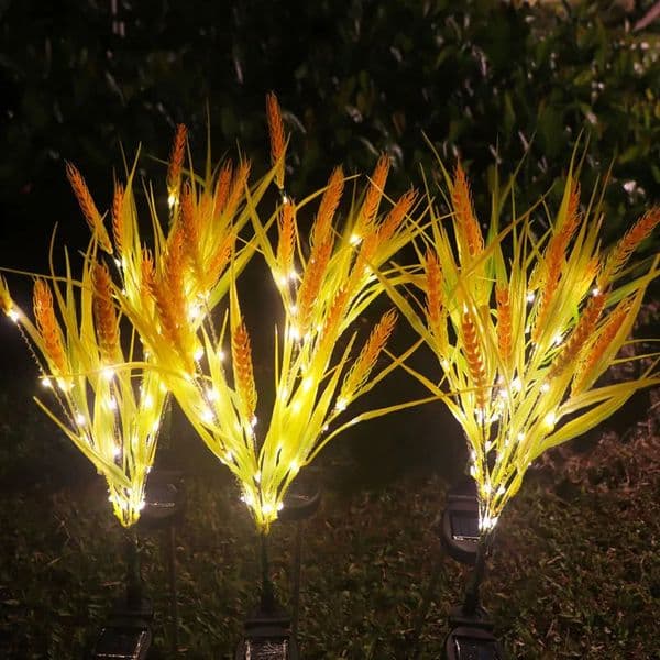 Solar powered ear lights wheat flowers LED garden stakes lawns home decor automated workspaces plugin summer holidays 250506BJ