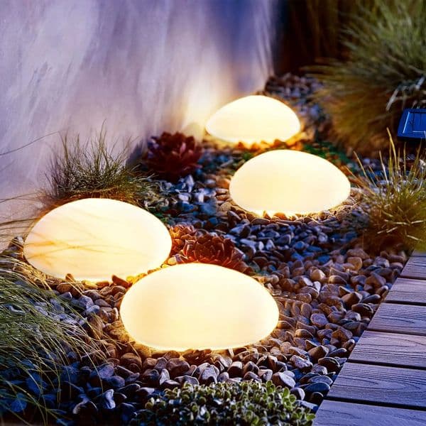 Solar powered pebble lamp outdoor park garden atmospheric decoration landscape villa courtyard 250506