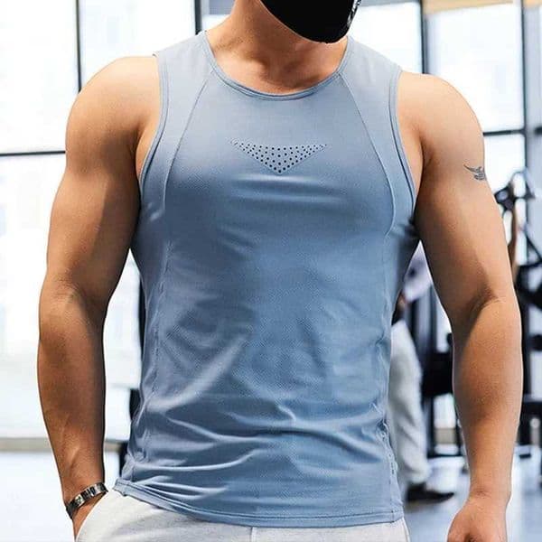 Mens Running Tank Tops Outdoor Workout Marathon Sleeveless Vest Mesh Sports Clothes Gym Jogging Underwear Fitness Tees ShirtsXJ250506