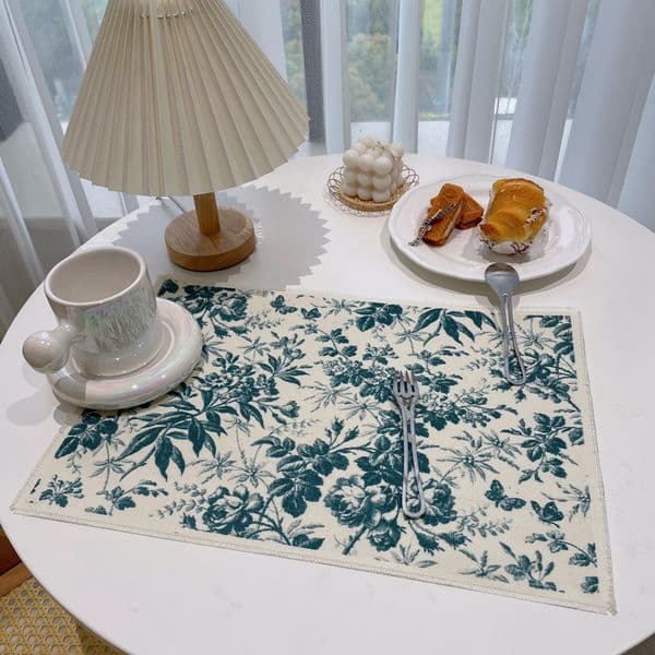 A Cotton And Linen Restaurant Table Mats, Placemats, Waterproof, Heat-Insulated, Decorative Mats,Coasters, Coffee Mats LOGO 12545