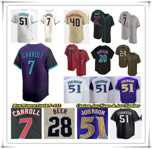 Corbin Carroll Diamondbacks Baseball Jersey Ketel Marte Nolan Arenado Ildemaro Vargas Geraldo Perdomo Jose Fernandez Eduardo Rodriguez Jorge Barrosa Moreno 4XL