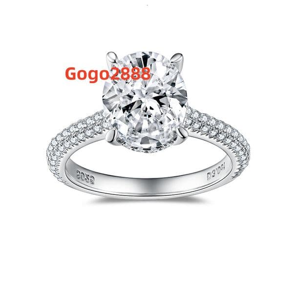 Hot Sell Moissanite Fashion Jewelry Ring 925 Sterling Silver Casual Rings for Ladies