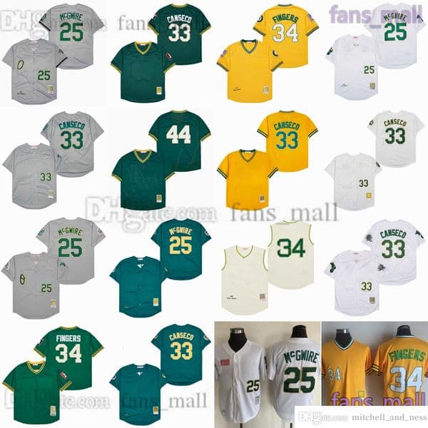 1989 Throwback Baseball 25 Mark Mcgwire Jersey Vintage 33 Jose Canseco Rollie Fingers Matt Chapman Reggie Jackson Jerseys Breathable Sport Shirts
