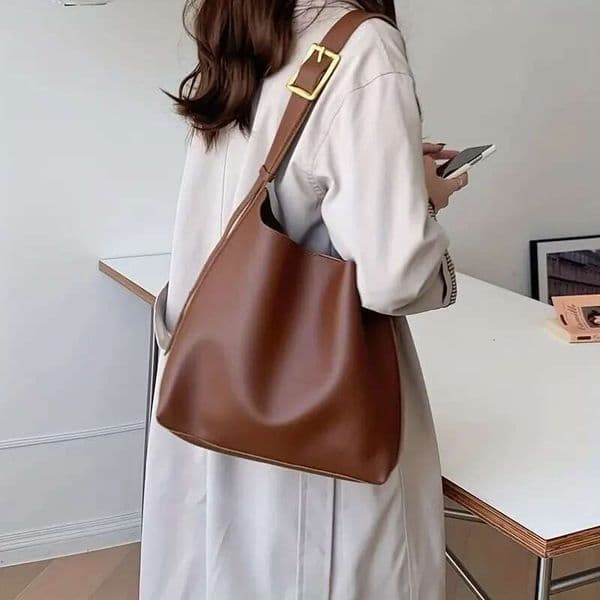 All-Match Women Shoulder Solid Fashion Handbag Crossbody Women's Minimalist PU Leather Bag For Work