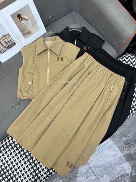 Women skirts suit designer vest two-piece brand women vest set Fashion logo overskits set vacation sleeve coat 2pcs Apr 26
