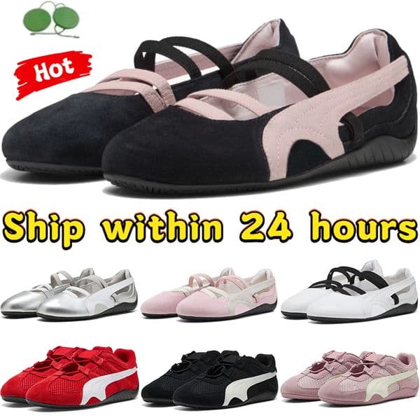 Womens Designer Speedcat Ballet Suede Dress Shoes Mens luxury Speedcat Suede Sneakers Black Mauve Whisp of Pink White Red Men Women Casual Fashion Trainers