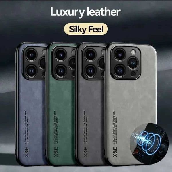 Luxury Leather Case For iPhone 16 16e 15 14 13 12 11 Pro Max Plus 12 13 Mini X XS SE 8 7 Cover With Metal Plate Support Car Hold M250508