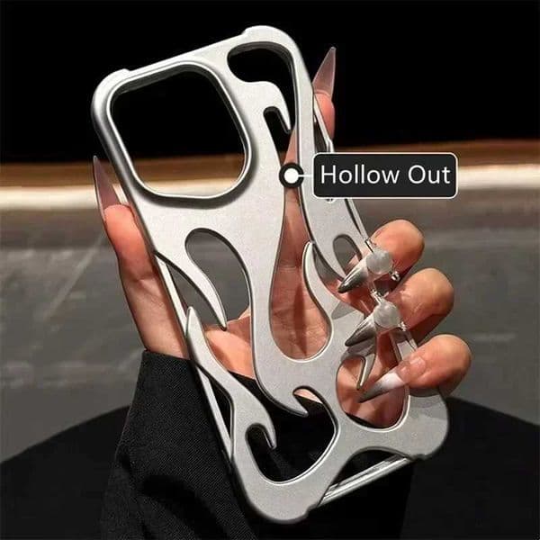 Fashion Matte 3D Hollowed Flame Phone Case For iphone 16 15 14 13 12 11 Pro Max 16 Plus Electroplated Soft Back Cover M250508