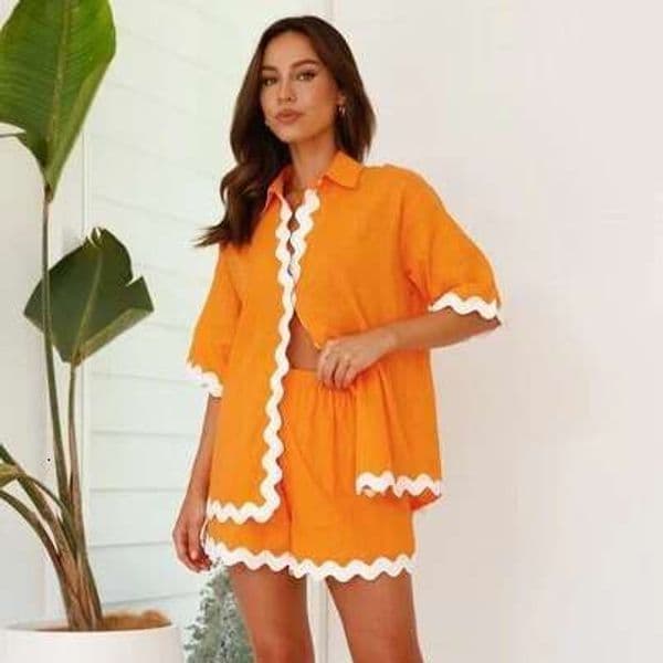 Early Spring European and American Women's Simple Short Shirt Set -88156 2025 New Casual Fashion Trendy Clothing