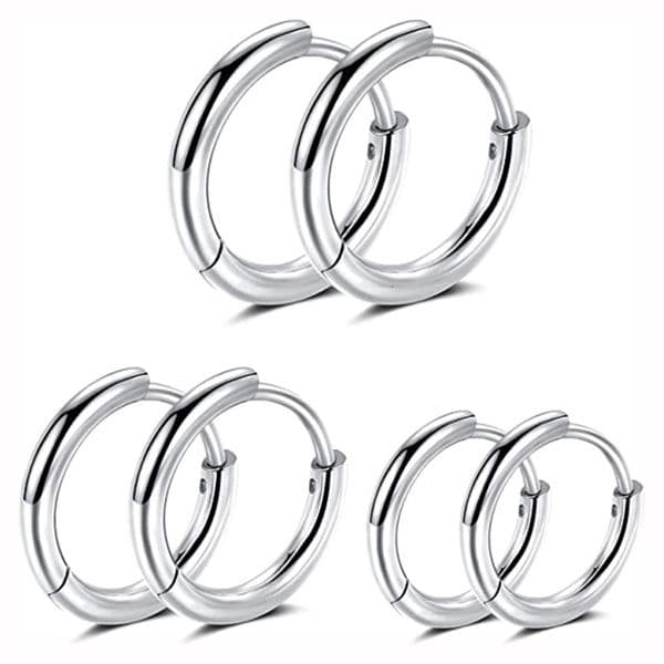 Xinghe Minimally Personalized Round Thread Titanium Steel Neutral Men and Women Ear Buckles Circle Geometric Earrings