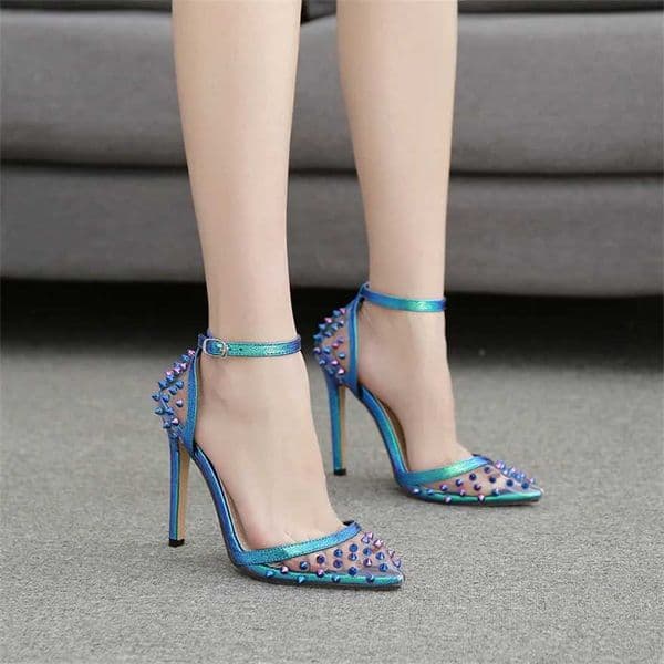 Pointed High Heels Autumn Style Foreign Trade Plus Size Womens Shoes PVC Fiable Slim Heel Transparent SandalsXJ250508